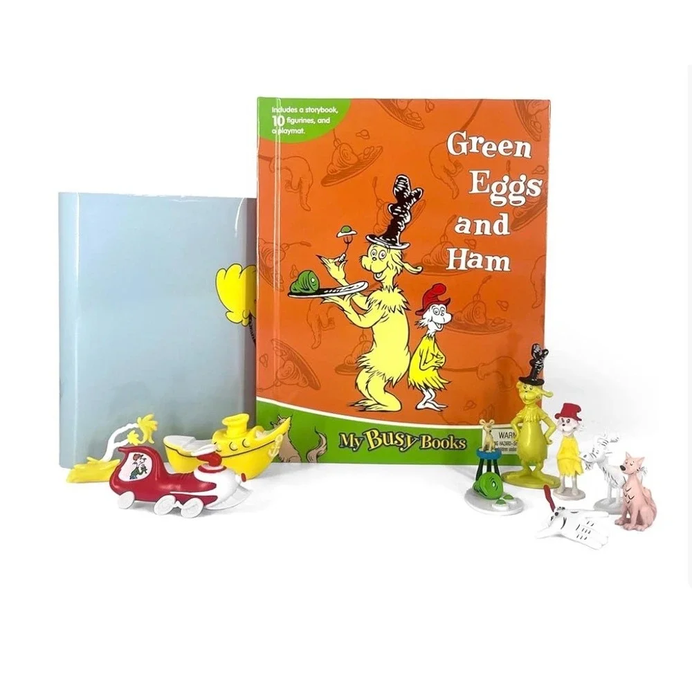 Dr Seuss Green Eggs and Ham My Busy Books 10 Figurines Playmat Storybook Set